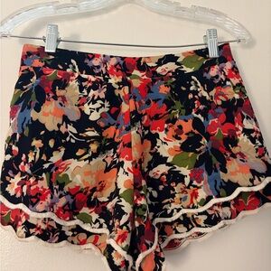 Lush Multicolor Floral High-Waist Shorts